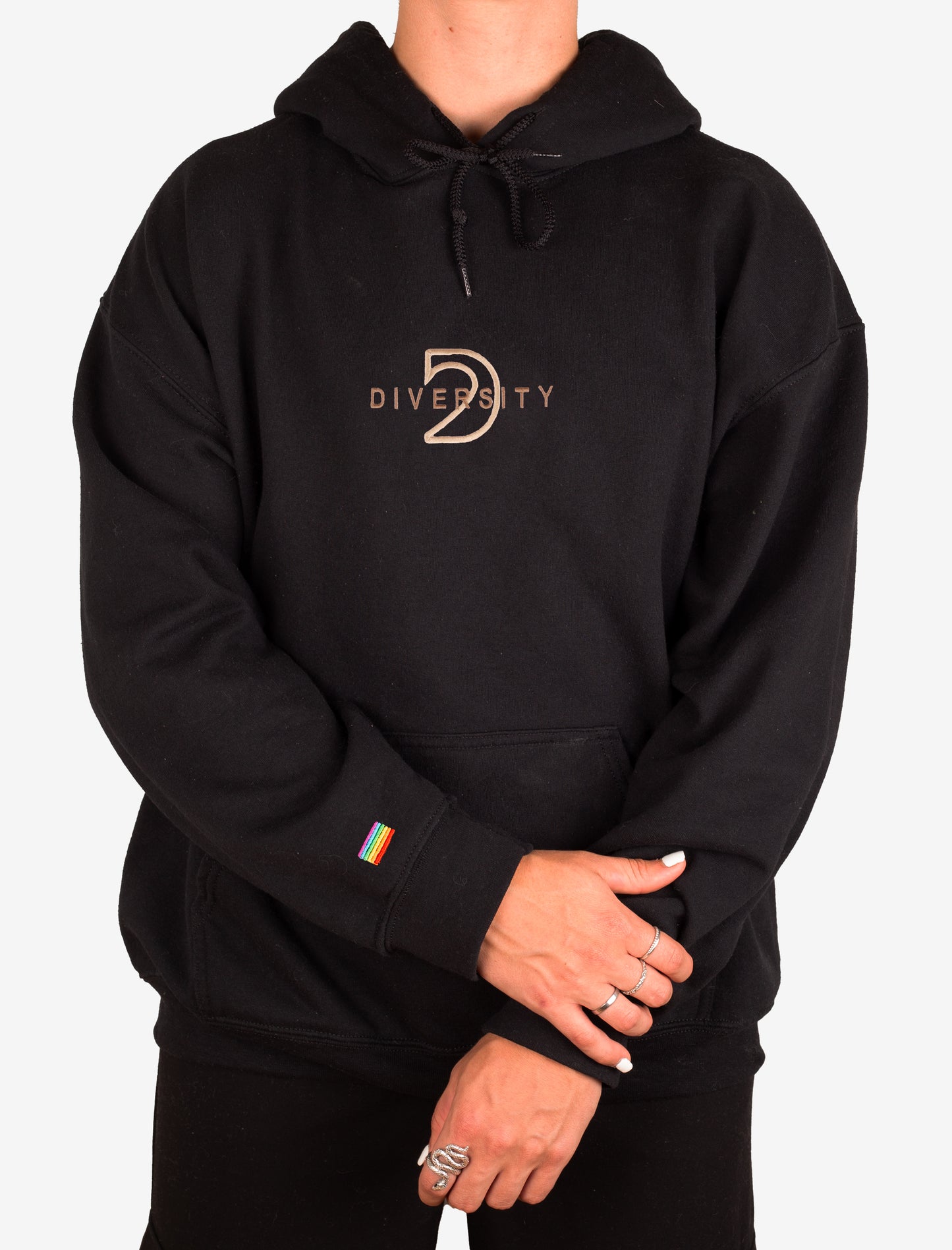 Hoodie Noir & Beige